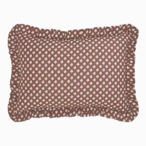 Constance Chocolate Ruffled Lumbar Pillow
