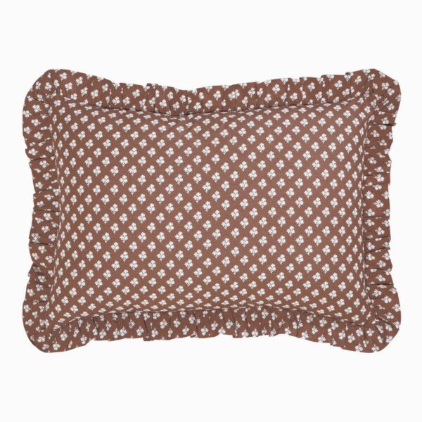 Constance Chocolate Ruffled Lumbar Pillow